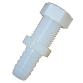AIP - NOZZLE BODY WHITE NYLON HOSETAIL STRAIGHT MALE UNF C/W HEX NUT - 1/2IN H/T X 11/16IN | 27-953-008-012